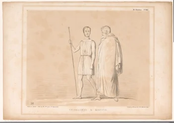 Spotprent conoció a Lord Lincoln y Sir Robert Peel Telémaco y Mentor (título sobre el objeto) Bocetos HB (título de la serie en el objeto)