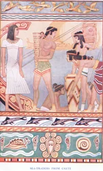 Comerciantes marítimos de Creta, ilustración de Mitos de Creta y Europa Prehelénica, pub. por The Gresham Publishing Company Limited 1920s