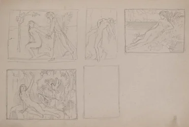 Sin título [Figuras desnudas en un paisaje]