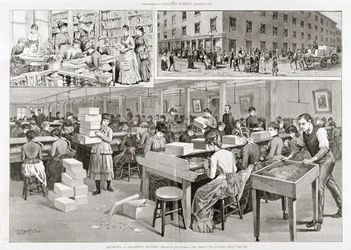 Escenas de producción de cigarrillos, 1887