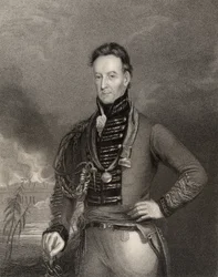 Sir Charles Shipley, Gobernador de Granada, grabado por H. Cook, de 
