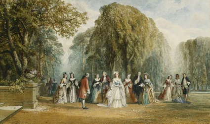 La introducción: Figuras elegantes en un jardín, 1870