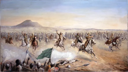 La carga del 21º de Lanceros en Omdurman, 2 de septiembre de 1898 (óleo sobre lienzo)