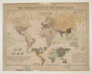Mapa Etnográfico, mostrando la distribución de la Raza Humana
