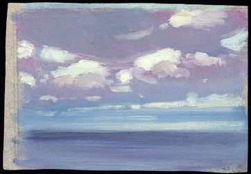 Paisaje marino. Óleo sobre papel, por Herbert Barnard John Everett (1876-1949)