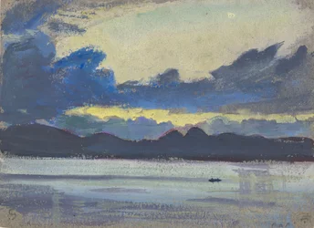Paisaje marino, Guadalupe, finales del siglo XIX - mediados del siglo XX (acuarela, gouache, grafito, papel)