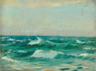 Paisaje marino, c.1909 (óleo sobre cartón de pasta de papel)