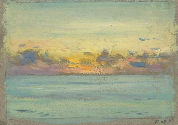 Paisaje marino, finales del siglo XIX - mediados del siglo XX (óleo sobre papel)