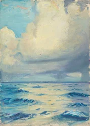 Paisaje marino, finales del siglo XIX - mediados del siglo XX (óleo sobre papel)