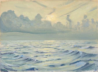 Paisaje marino, finales del siglo XIX - mediados del siglo XX (óleo sobre papel)