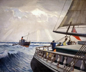 El "Iquique", en un viaje entre Londres (Inglaterra) y Sydney (Australia), entre diciembre y abril de 1899, y el remolcador "Warrior".