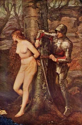 Un caballero andante - Personaje de la literatura de novela caballeresca, ilustración de «Romance and Legend of Chivalry» de A. R. Hope Moncrieff