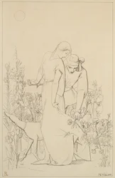 Amantes junto a un rosal, 1848