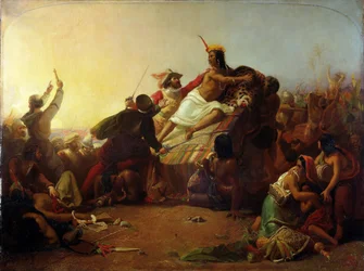 Pizarro capturando al inca del Perú, 1846