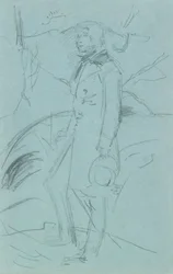 Boceto preliminar para el retrato de John Ruskin, 1853-1854