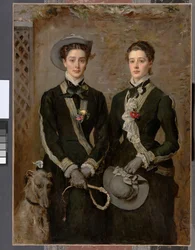 Las gemelas, retrato de Kate Edith y Grace Maud Hoare, 1876
