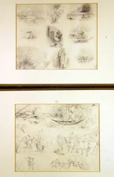 Varios bocetos de escenas campestres (juvenilia), c.1842