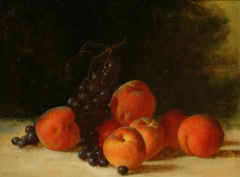 Naturaleza muerta con uvas y melocotones, c.1845 (óleo sobre lienzo)