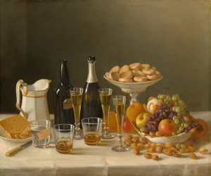 Vino, queso y fruta