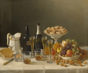 Vino, queso y fruta