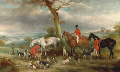 Thomas Wilkinson, M.F.H., con los Hurworth Foxhounds