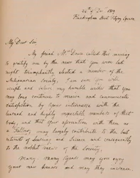 Una carta de John Flaxman, 24 de diciembre de 1819, 1904