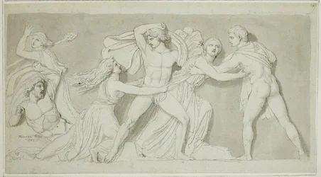 Amphion y Zethus libran a su madre Antiope de la furia de Dirce y Lycus