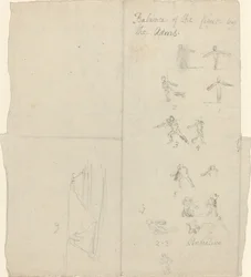 Figuras que ilustran equilibrio y perspectiva (anverso)