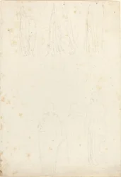 Hoja de estudios de figuras con capa
