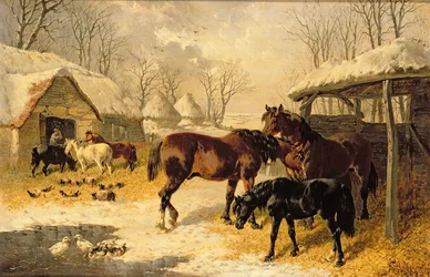 Un corral en invierno