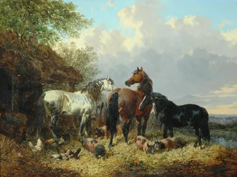 Tres Caballos con Cerdos