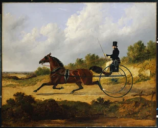 Confianza, dibujando un coche conducido por un mozo, 1842