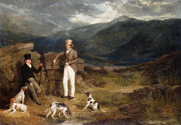 Dos Caballeros con Perros de Caza en un Páramo de Urogallos, 1824