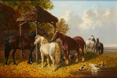 Escena de una granja ocupada