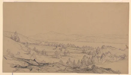 Dibujo, Lago George, Nueva York, mirando al noreste, 1850-65