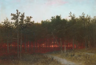 Crepúsculo en los cedros en Darien, Connecticut, 1872