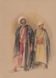 El jeque Hussein de Gebel Tor y su hijo