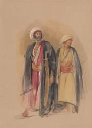 El jeque Hussein de Gebel Tor y su hijo