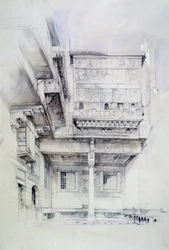El patio de la casa del artista, El Cairo, Egipto