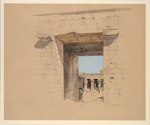 El Templo de Edfu: La Puerta del Pilón, 1850