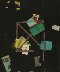 Estante de cartas con una jota de corazones, c.1895 (óleo sobre lienzo)