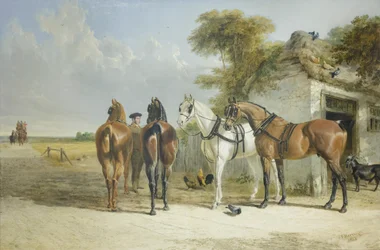 Mail coach post, J F Herring (óleo sobre lienzo)
