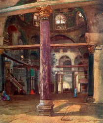 Interior de la Mezquita de El Aksa desde el sureste, 1902