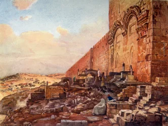 Jerusalén.- Exterior de la Puerta Dorada o Hermosa