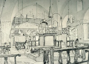 Sinagoga Española en Jerusalén - Interior, 1902