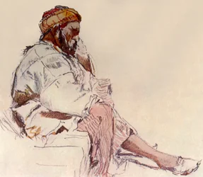 Campesino sirio sentado: de perfil, 1902