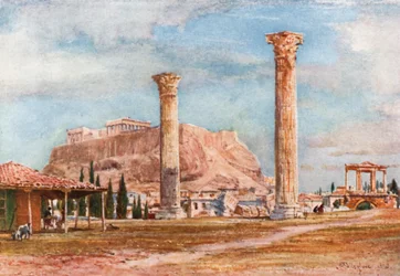 La Acrópolis desde el sitio del Templo de Zeus Olímpico