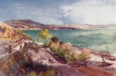 El Lago de Galilea, mirando al norte desde Tiberíades
