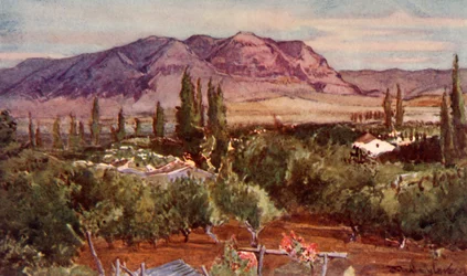 El Monte de la Tentación desde Jericó, 1902