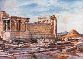 El Lado Sur del Erecteón, con los Cimientos del Templo Anterior de Atenea Polias